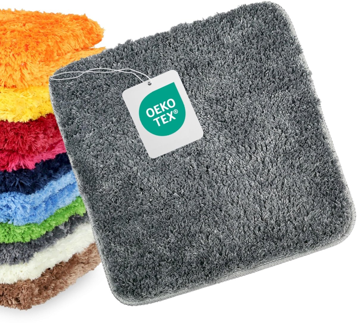 Dailygoods - Badmat Grijs, Antislip en Machinewasbaar, 45x45 cm