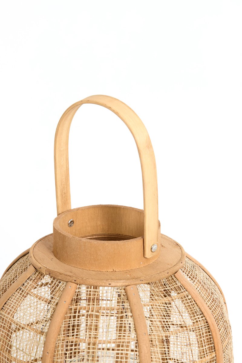 Light & Living Light&living Windlicht Ø34x56 cm CIVENNA raffia naturel+hout naturel