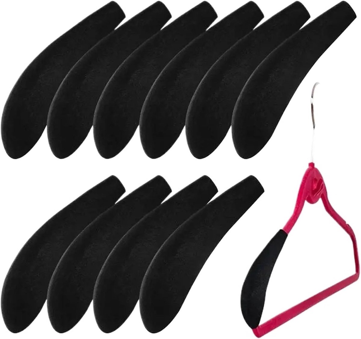 Schouderkussens voor hangers - Kledingbeschermers - Kleding beschermen - Antislip grip - 10 stuks - Zwart