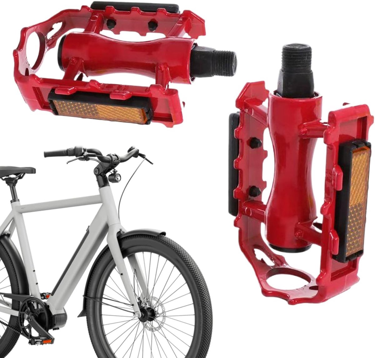 Fietspedalen Set - Vervangende Onderdelen - Fietsen Ondersteuning - Universele Compatibiliteit - 34 Inch - Rood