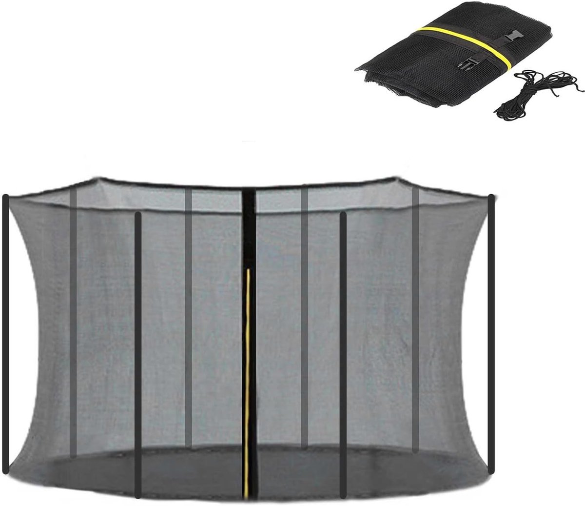 Trampoline Beschermnet - Veiligheidsnet - Veilig Spelen - Dubbel Sluitsysteem - 170 cm Hoog - Zwart