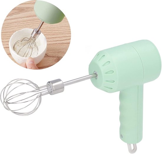 Draadloze Handmixer - Keukenmixer Garde - Bakken En Koken - 3 Snelheden Instelbaar - 18 cm - Groen — afbeelding 3