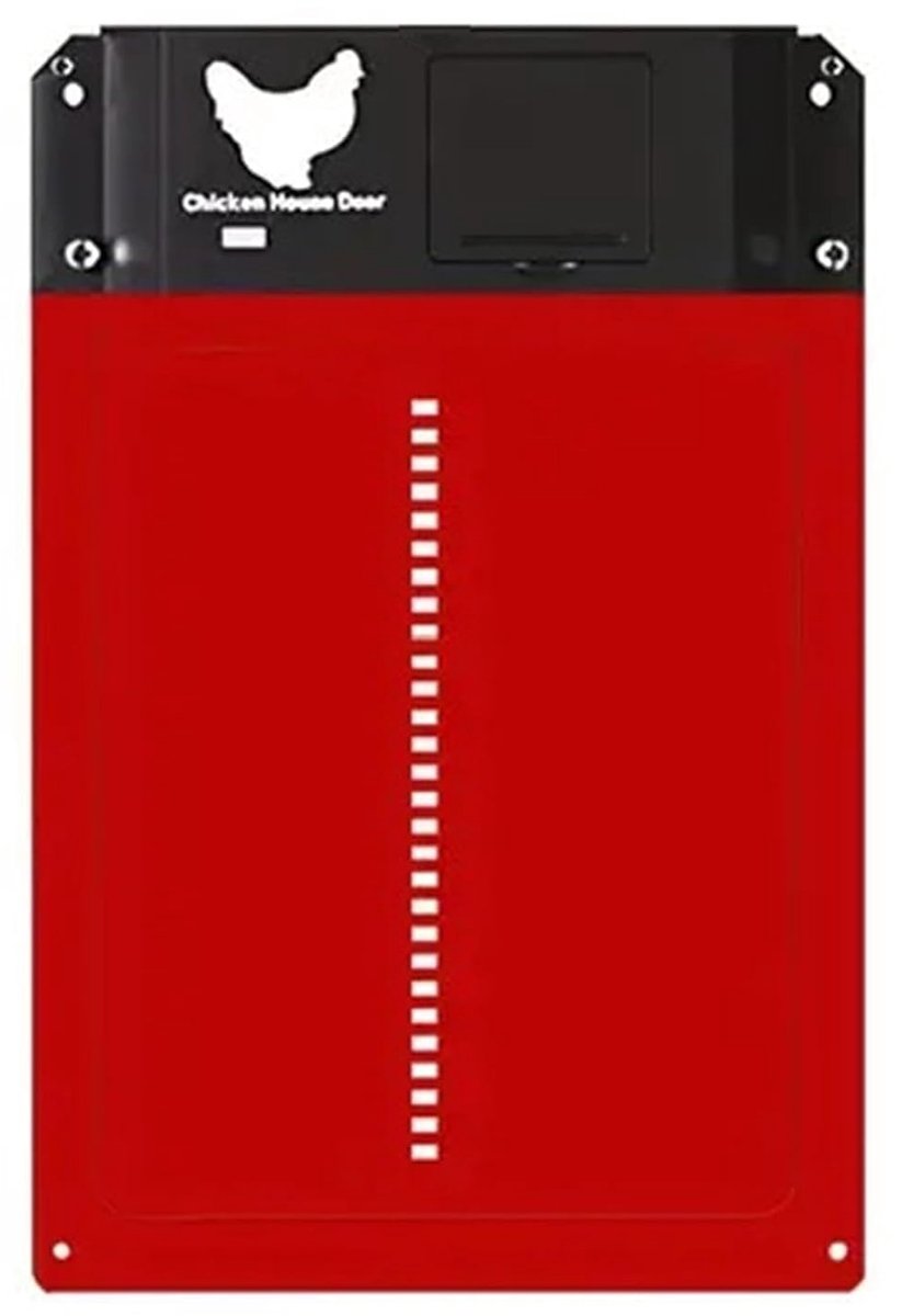 Automatische Kippendeur - Kippenhok opener - Pluimvee beschermen - Lichtsensor besturing - 1 x 1 x 1 cm - Rood