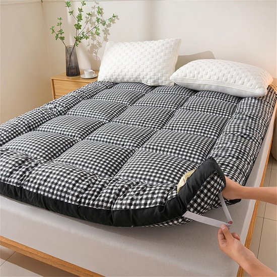 Futon Matras Vloer - Opvouwbaar Slaapmatje - Comfortabel Slapen - 8 Cm Dik Comfort - 120x190cm - Blauw — afbeelding 5