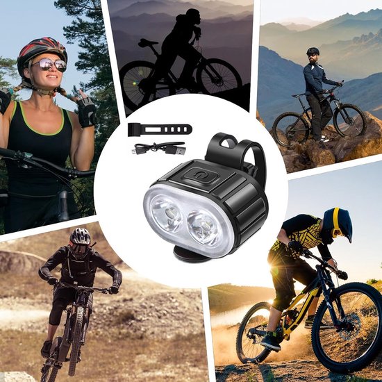 Fietslicht set - Oplaadbaar licht - Veilig fietsen - Automatische sensor - 200 lumen - Wit en rood — afbeelding 4