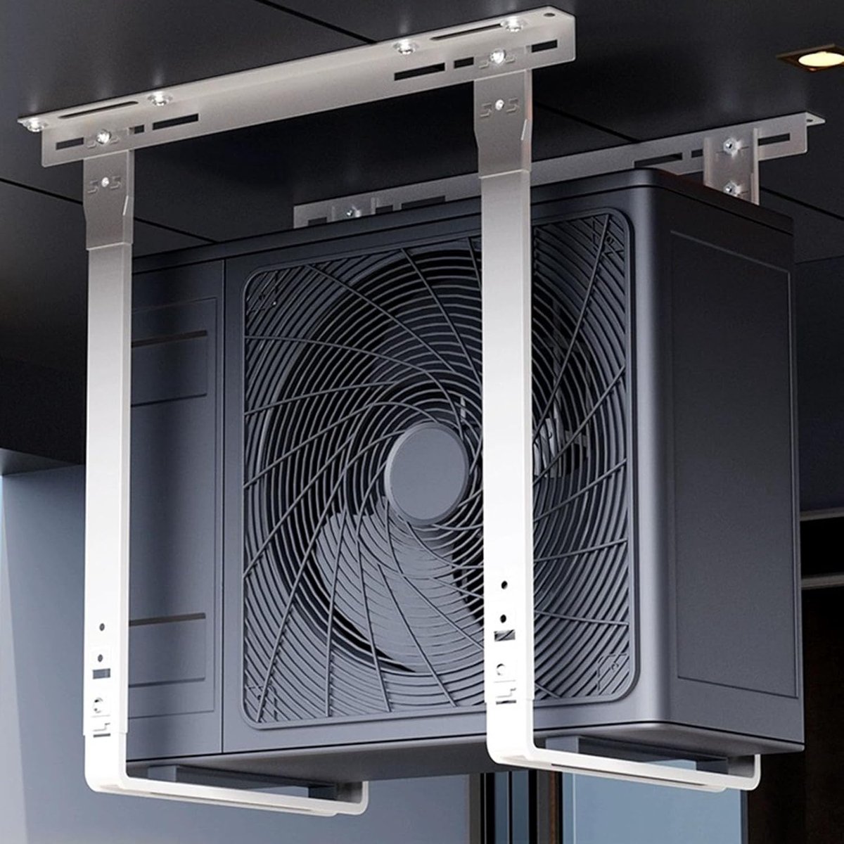 Airco Beugel - Condensor Steun - Ondersteuning Buitenunit - Verstelbaar Ontwerp - Tot 400 Pond - Zilverkleurig
