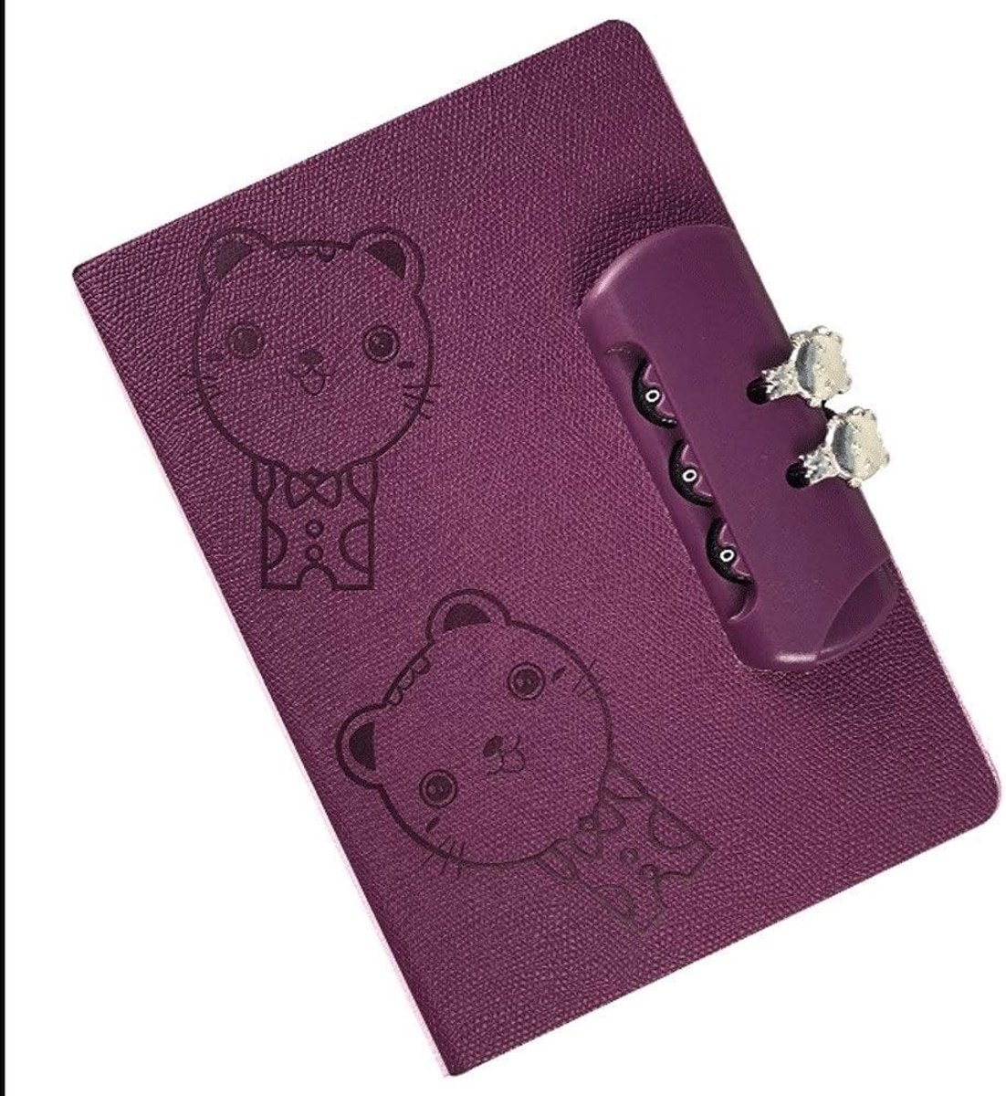 Notitieboek met slot - Dagboek planner - Ideeën noteren - Driecijferig wachtslot - 12x17 cm - Paars