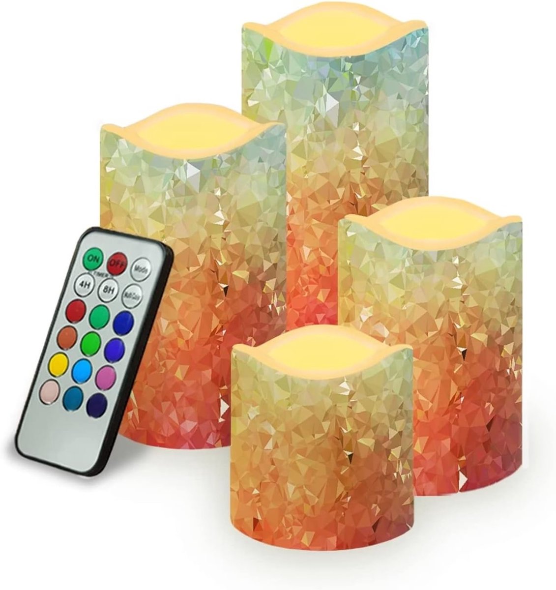 Decoratieve LED Kaarsen - Vlamloze Verlichting - Sfeer Creëren - Met Afstandsbediening - 4 Stuks - Geel