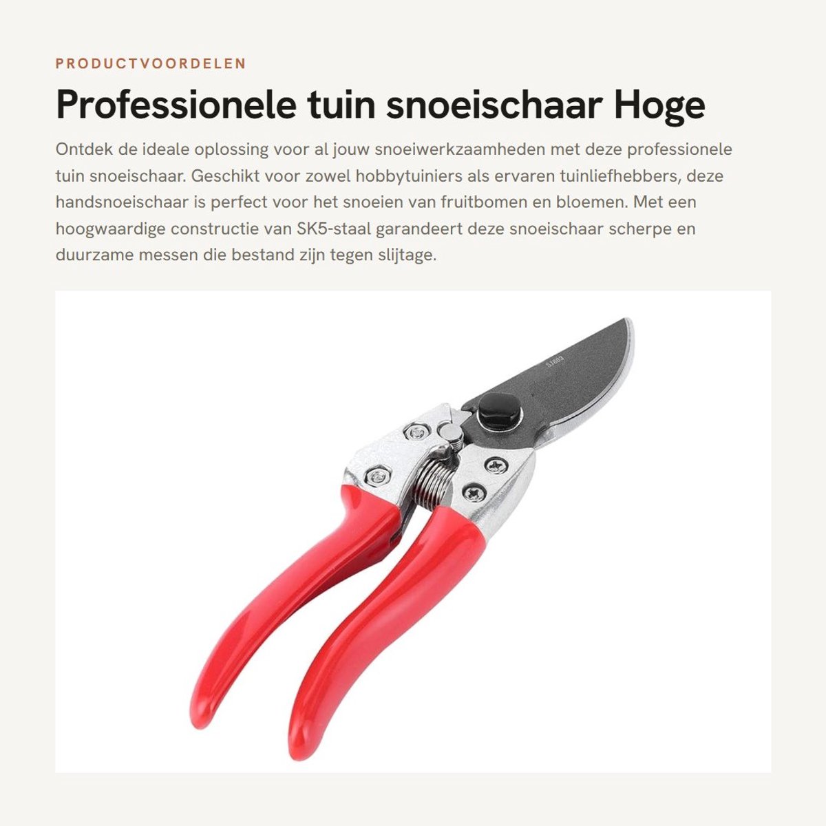 Dailygoods- Snoeischaar Professioneel - Hoogwaardige SK5-staal - Ergonomisch Antislip Handvat - Duurzaam - Betrouwbare Prestaties - Comfortabel Gebruik - Tuinschaar