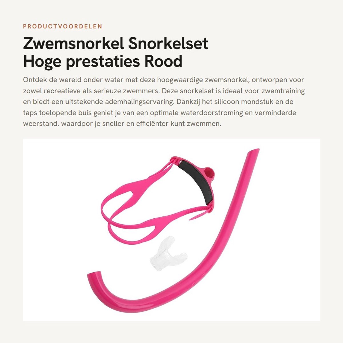 Dailygoods- Snorkelset Volwassenen Hoge Prestaties - Snorkel met Siliconen Mondstuk - Verstelbare Hoofdband - Duurzaam Materiaal - Ademuitrusting voor Zwemtraining