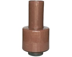 Vaas Volta Elite | Shiny Brown - Taupe | Mondgeblazen glas | Ø19 x H36 cm