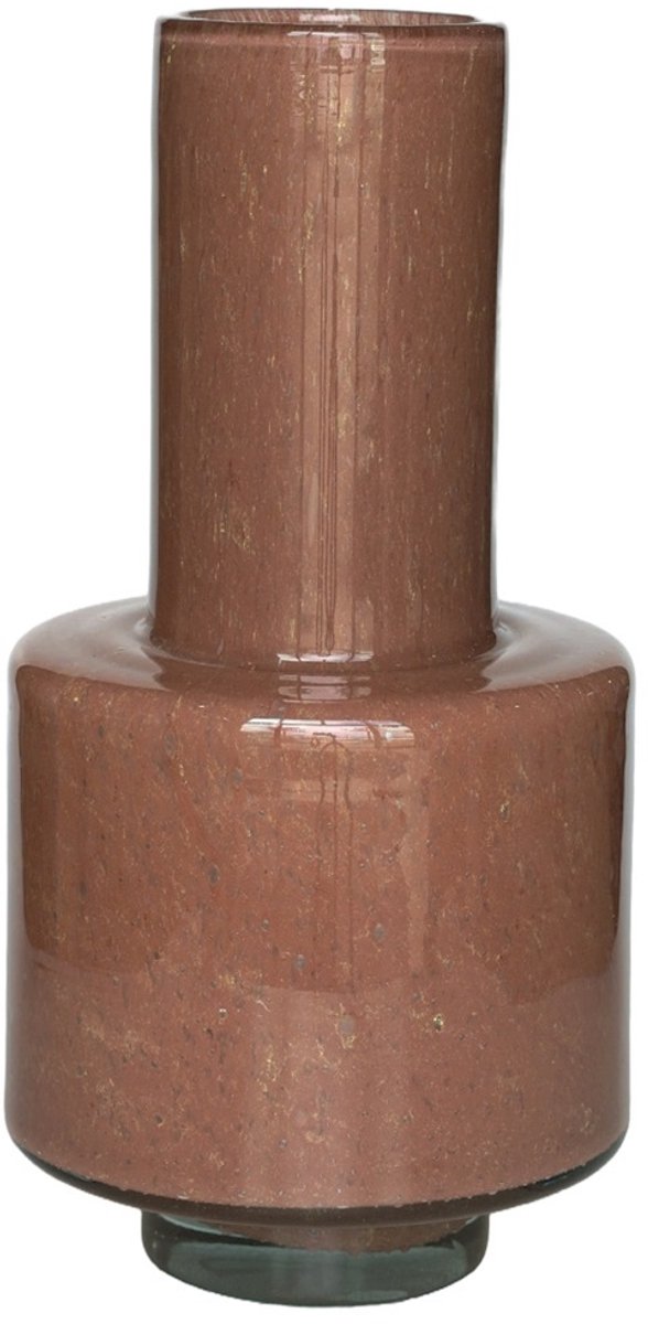 Vase The World Vaas Volta Elite | Shiny Brown - Taupe | Mondgeblazen glas | Ø19 x H36 cm