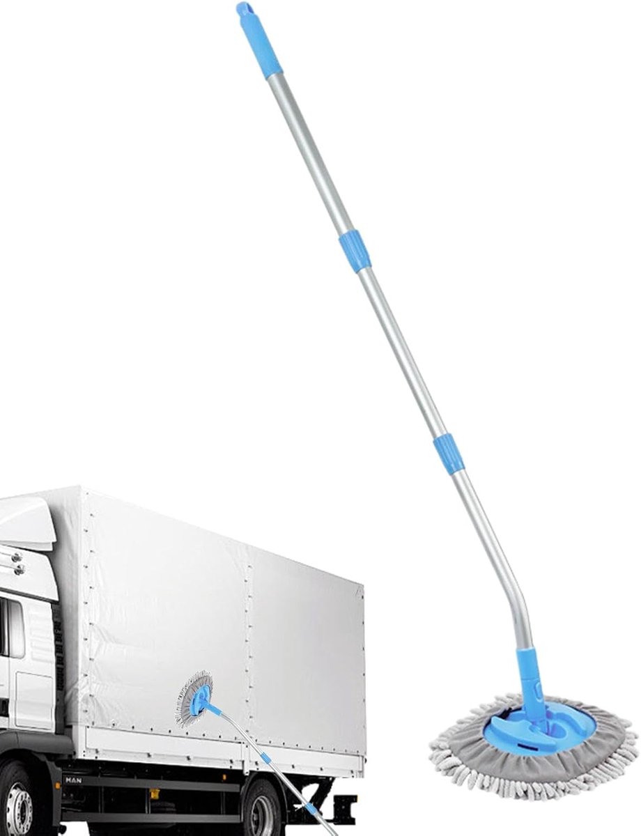 Autowasdweil - Wasborstel - Voertuigen Reinigen - Draaibare Kop - Telescopisch - Blauw