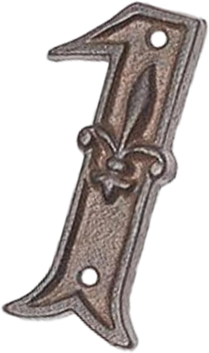 Huisnummer Bord - Adres Plaquette - Huis Versieren - Roestvrij Metaal - 12x7.5cm - Antiek