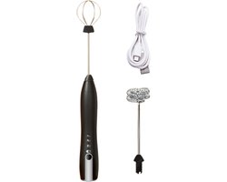 Elektrische Opschuimer - Drankmixer Garde - Koffie Maken - Drie Snelheden - 26 cm - Zwart