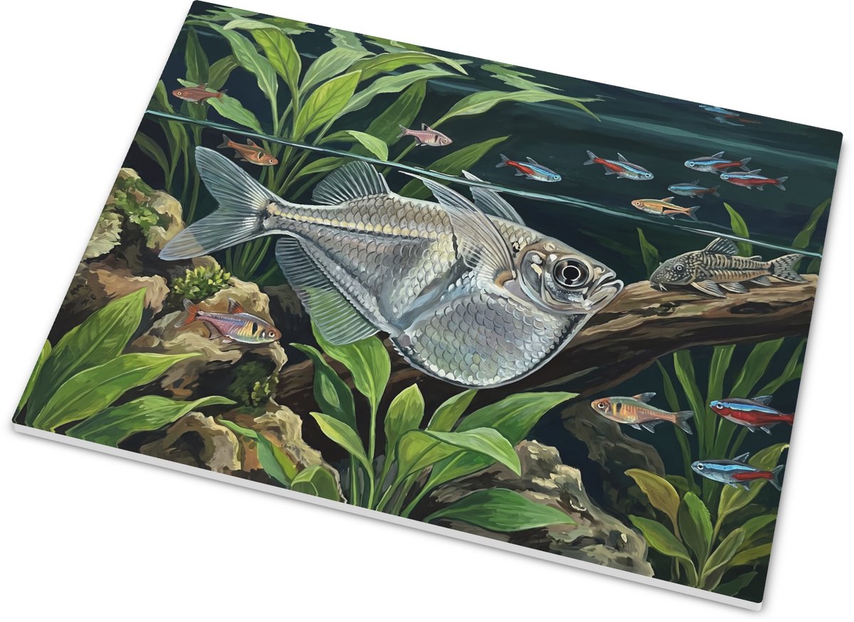 Tegeltje - Gasteropelecus sternicla in Aquarium - Decoratie voor Aquarialiefhebbers