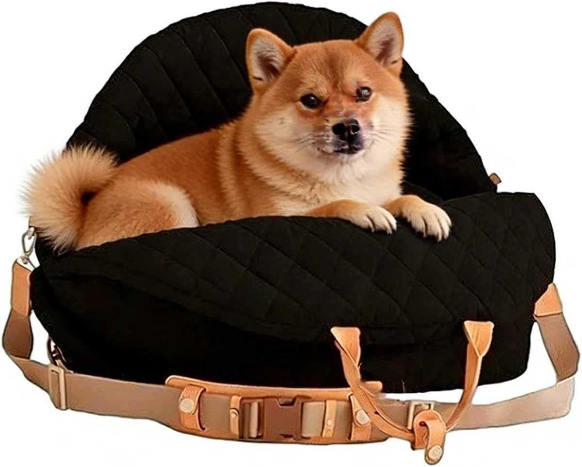 Honden autostoel - Zitverhoger puppy - Veilig reizen - Waterdicht en zacht - 45 x 43 x 34 cm - Zwart