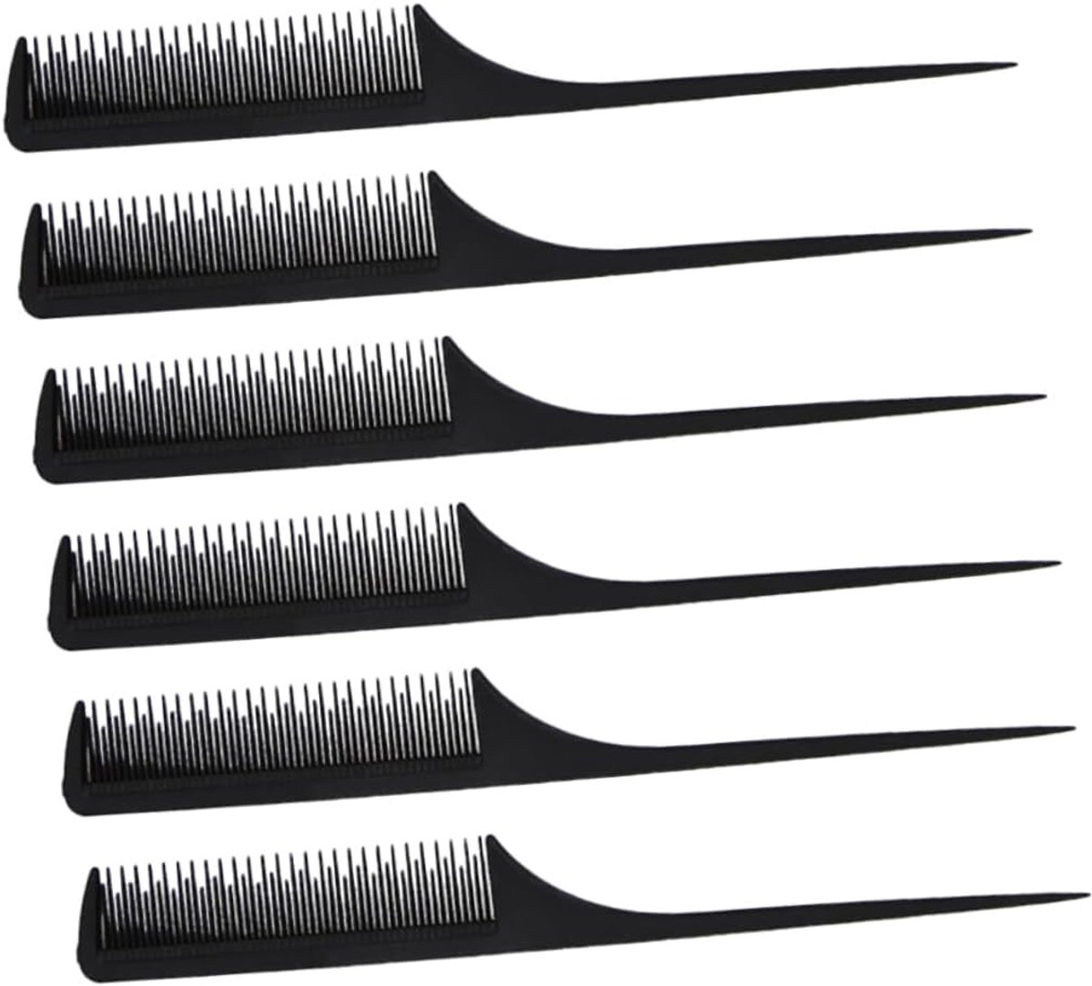 Haarkam Set - Antistatisch Styling - Dagelijkse Verzorging - Huidvriendelijk Massage - 6 Stuks - Zwart
