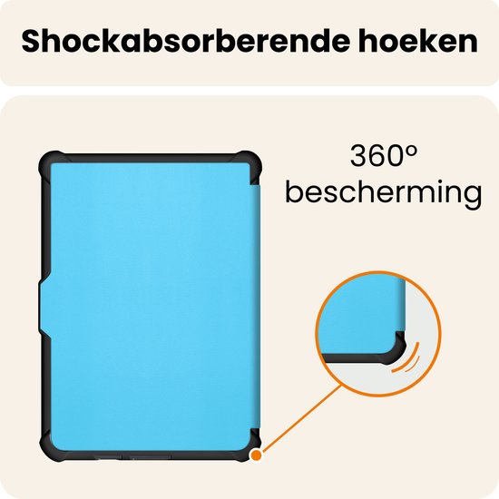 Hoesje Geschikt voor Kobo Clara HD Hoes Book Case Trifold - Hoes Geschikt voor Kobo Clara HD Hoesje Book Cover - Lichtblauw van Hoesje  — afbeelding 4