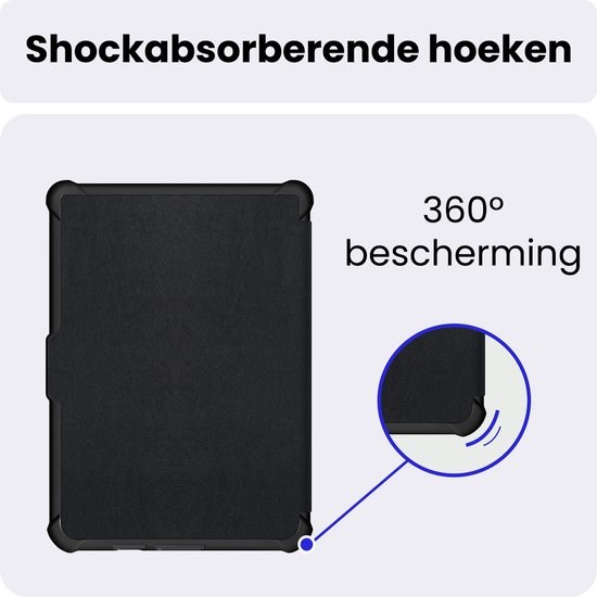 Hoes Geschikt voor Kobo Clara HD - Met Screenprotector - Luxe E-reader Trifold Case - Bescherm Hoesje Book Cover - Zwart — afbeelding 5