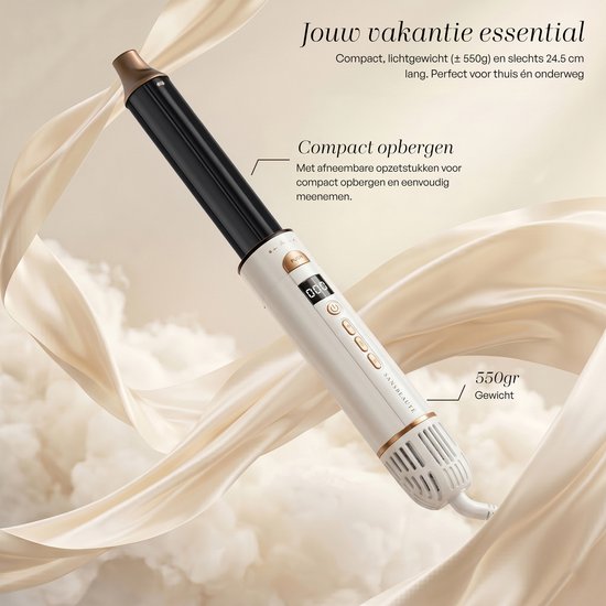 Sansbeauté® 8-in-1 Airstyler met Diffuser - Multistyler - Föhnborstel Kort Haar - Haarkruller - Haarstyler - Haardroger - Warmteborstel - Krulborstel - Krultang - Haarstijler - Stijlborstel - 5 in 1 Hairstyler