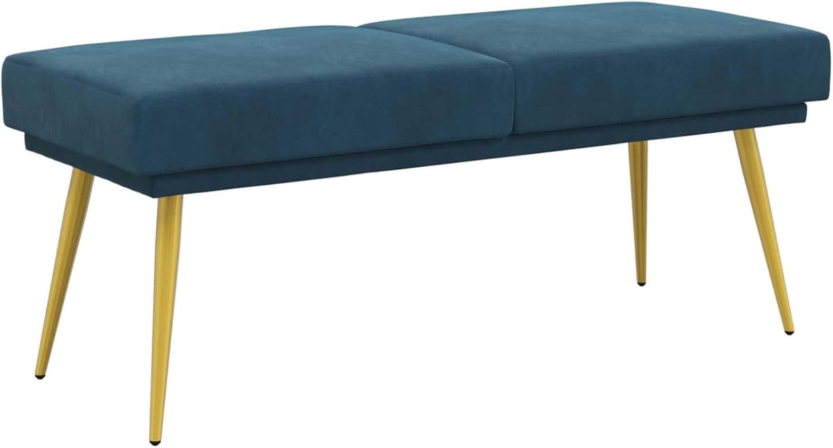 Moderne Bank - Zitbank Fluweel - Ontspannen Zitten - Dubbellaags Design - 120 x 45 x 46 cm - Blauw