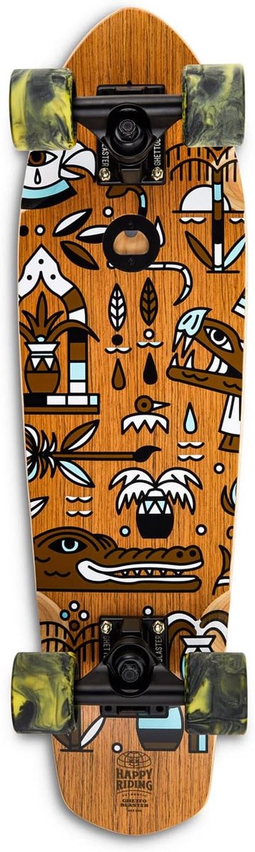 Cruiser Skateboard Stadsboard Stadstransport Teak inleg 81 cm x 21 cm Teak