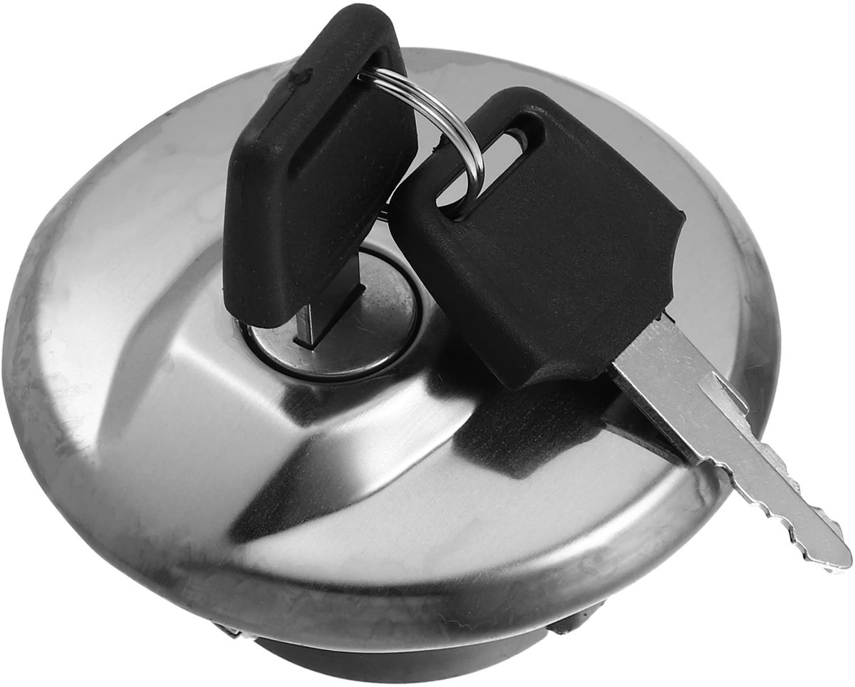 Dailygoods- Brandstoftankdop Aluminiumlegering - Tankdop met Sleutels - Geschikt voor Suzuki - Duurzaam en Slijtvast - Eenvoudige Installatie - Zilverkleurig 7.5x4.1cm