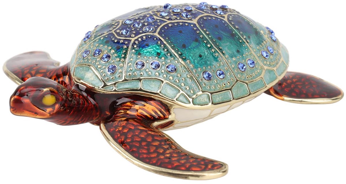 Dailygoods- Juwelendoos met Schildpad Ornament - Multifunctioneel - Decoratie - Antiroest - Duurzaam - Geschikt voor Woonkamers/Slaapkamers - Sieradendoos