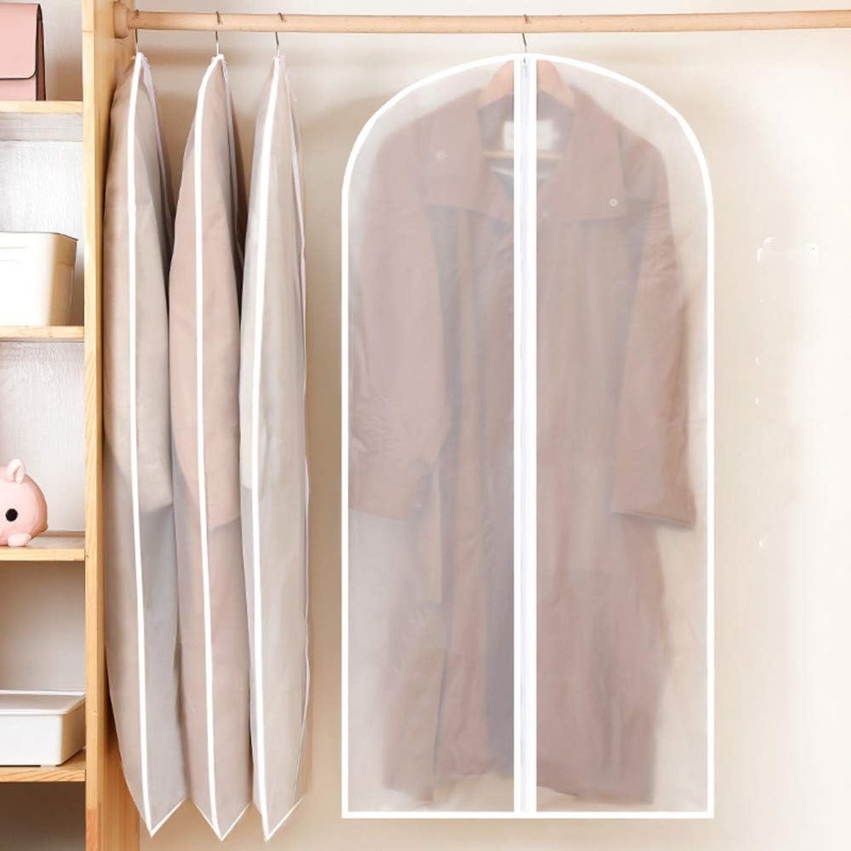 Kledinghoezen Set - Opberghoezen Beschermhoezen - Kleding Beschermen - Stof- en Mottenbestendig - 4 Delig - Transparant
