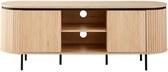 CALICOSY - Tv-meubel met 2 deuren en zijkanten met groefeffect L150 cm - MALAGA
