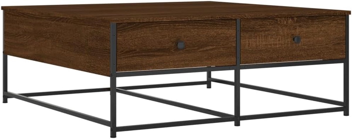Salontafel met laden - Bijzettafel woonkamer - Woonkamer inrichten - Stevig metalen frame - 100 x 99 x 40 cm