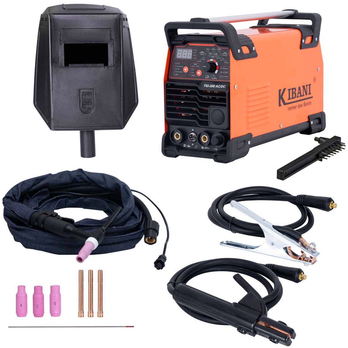 Kibani Lasapparaat AC/DC - TIG & MMA Lasapparaat tot 200A - IGBT-Inverter-Technologie - AC/DC Functie - Elektrisch Lasapparaat 220V - Aluminium / RVS / Elektrode Lassen