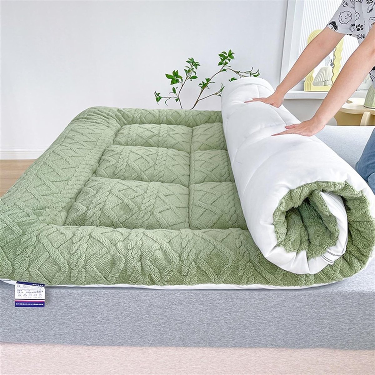 Futon Matras - Slaapkussen Opvouwbaar - Comfortabel Slapen - Ademend Donskatoen - 200 x 220 cm - Grijs