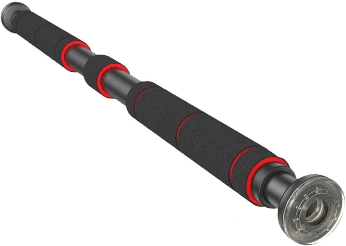 Huis Fitness Bar - Krachtstaf - Spierkracht Opbouwen - Telescopisch Verstelbaar - 60-100cm - Zwart