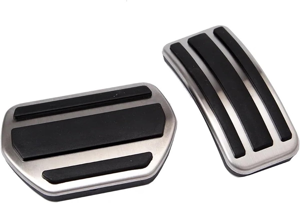 Pedaal Bekleding - Auto Pedalen - Verbeterde Grip - Antislip Oppervlak - 2 of 3 Delig - Zilver