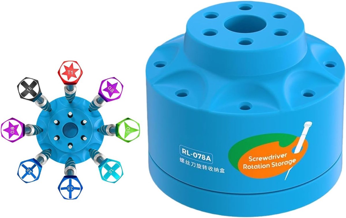 Schroevendraaierhouder - Gereedschap Organizer - Werkplaats Ordenen - 360 Graden Draaibaar - Compact Formaat - Zwart