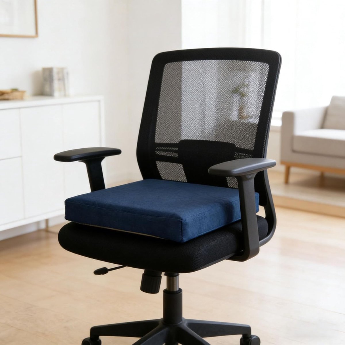 Tuinkussen Bank - Zitkussen - Buiten Zitten - Antislip Onderkant - 140x140cm - Donkerblauw