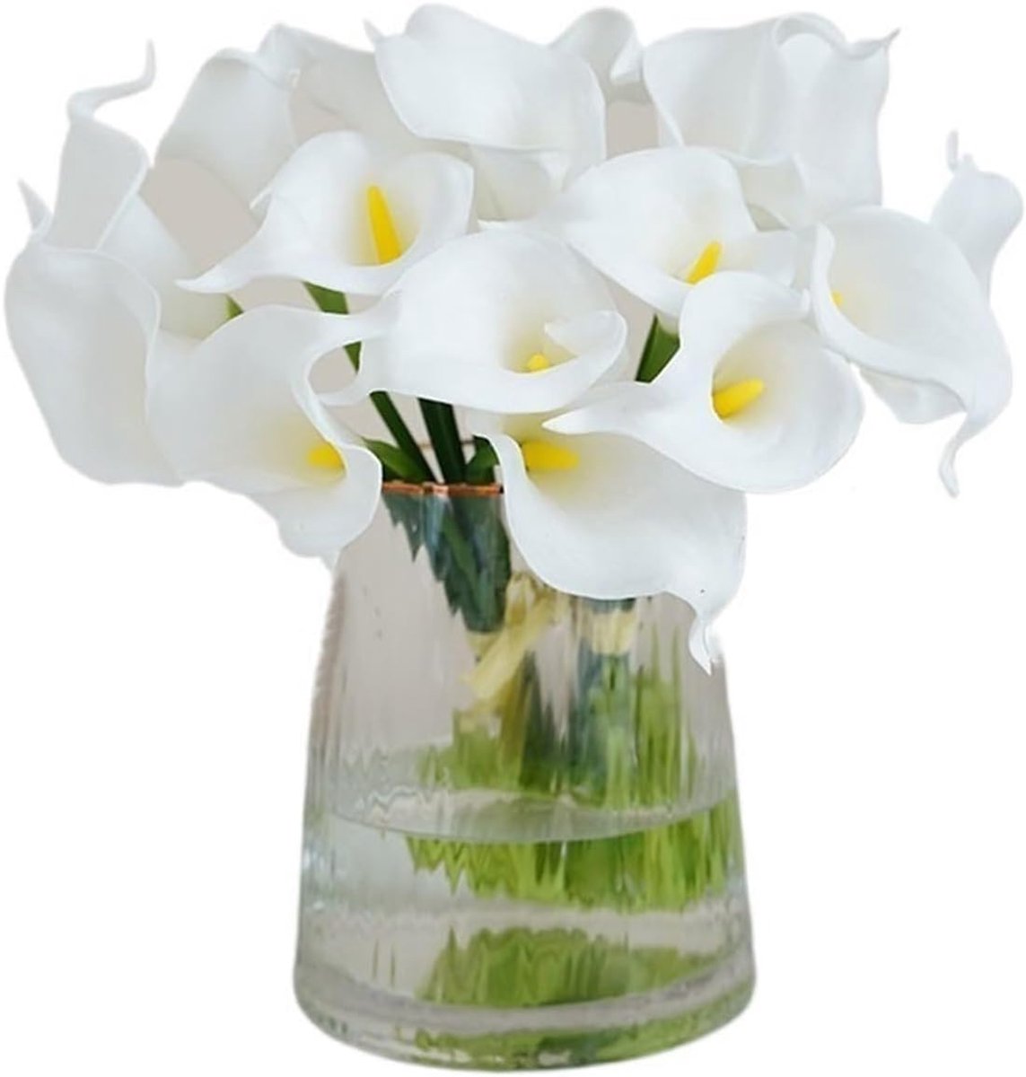 Kunstbloemen Boeket - Nepbloemen Decoratie - Huis Verfraaien - Handgevoel Gel Materiaal - 26 cm Hoog - Wit
