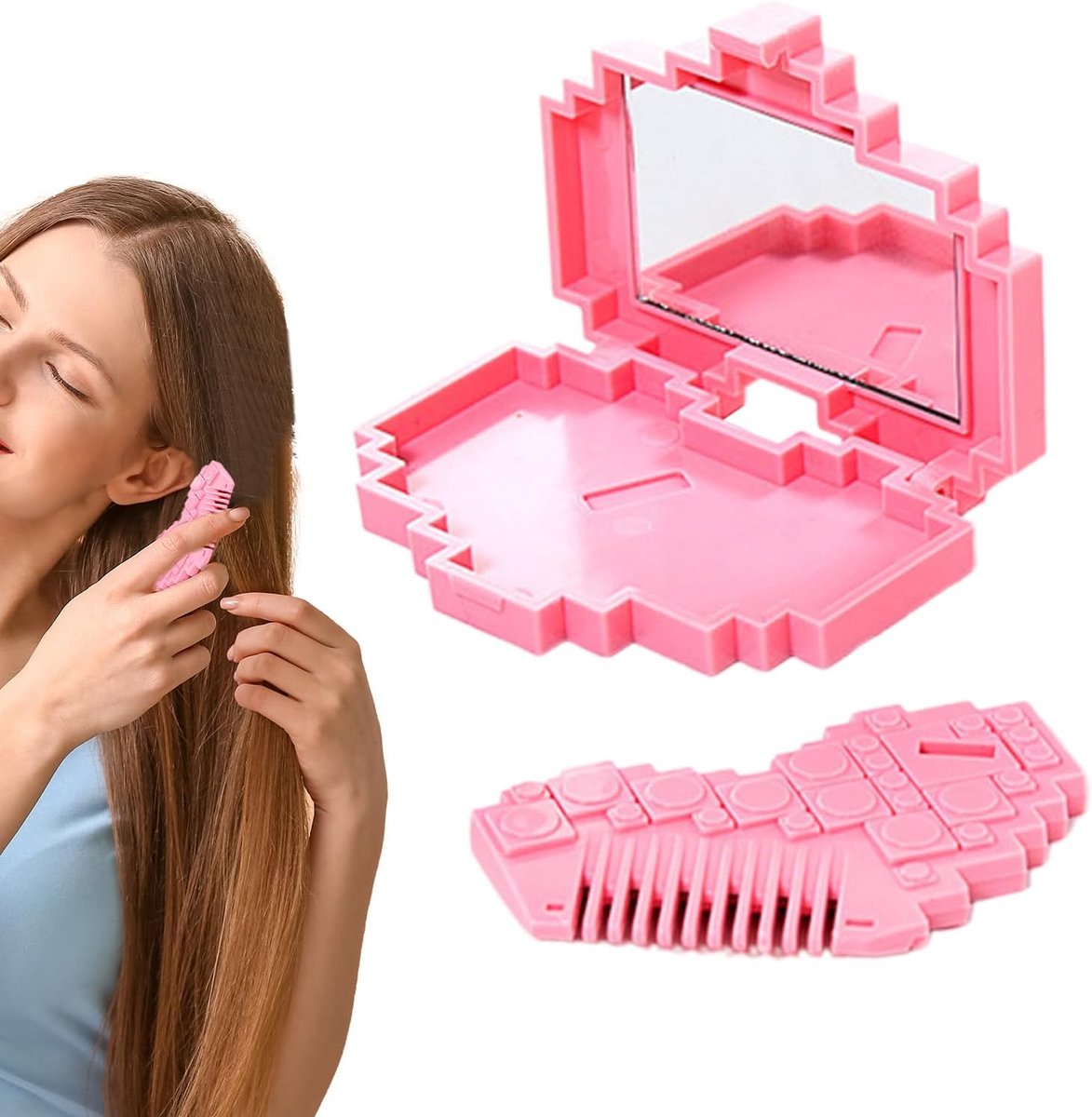 Haar Splijtende Trimmer - Haarverzorging Tool - Snelle Haarverzorging - Met Ingebouwde Spiegel - 8.2 x 6.2 cm - Zwart
