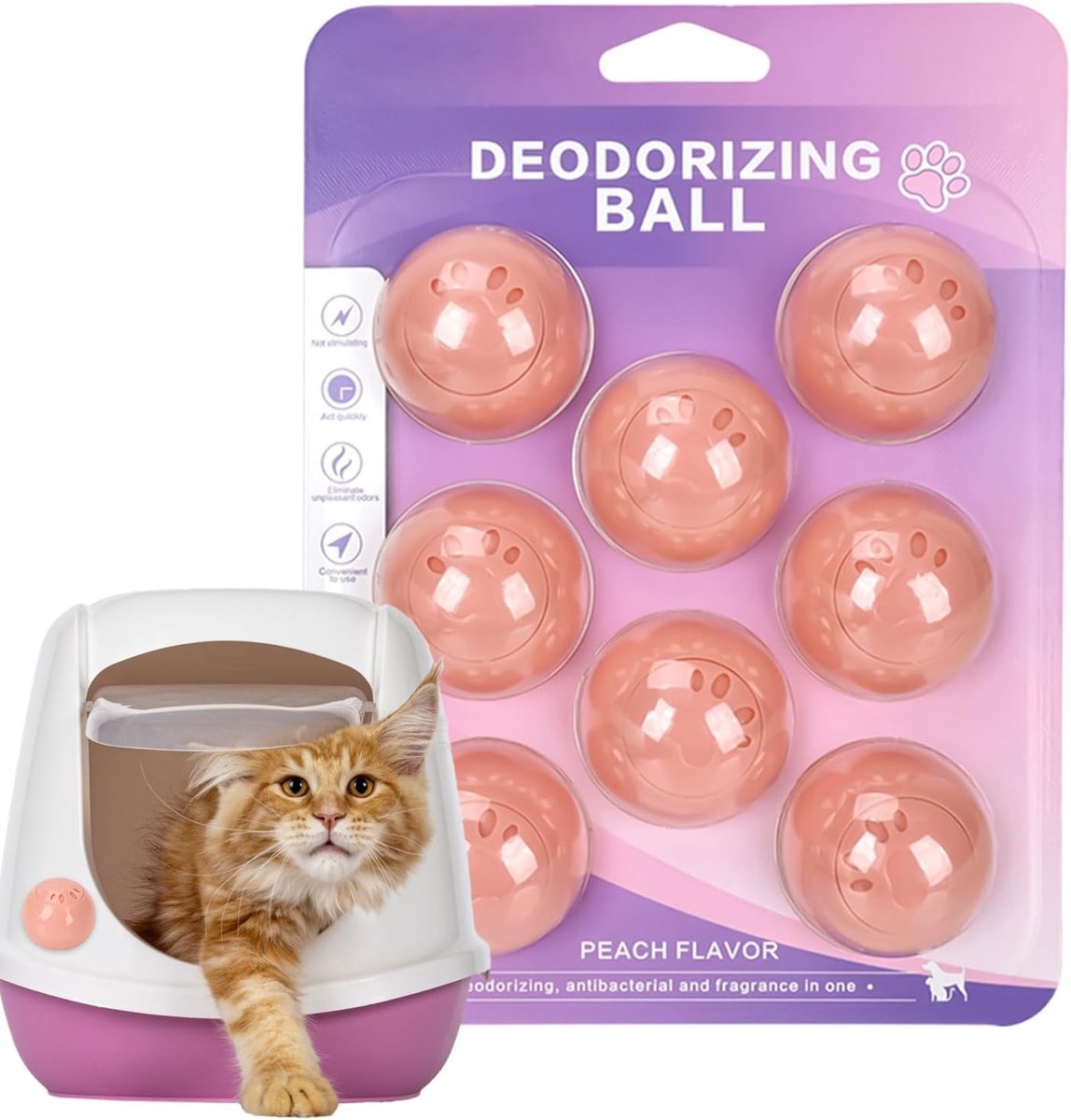 Huisdier Deodorizer Ballen - Geur Neutralisator - Frisse Lucht Creëren - Langdurige Geurtechnologie - 8 Stuks - Wit