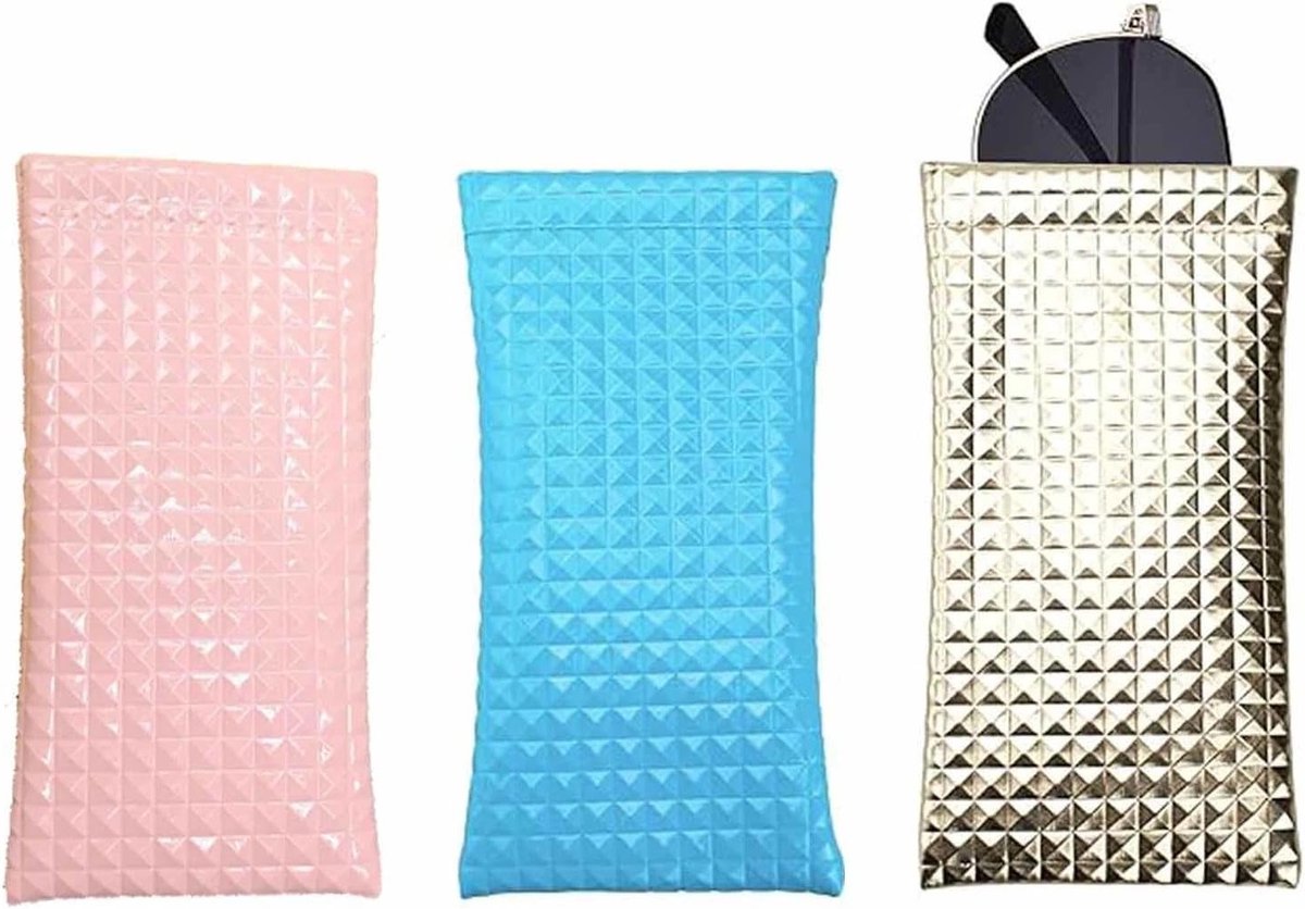 3-delige zachte brillenkoker, opbergtas voor zonnebrillen, microvezel brillenkoker, draagbare brillentas voor heren en dames, bescherming voor brillen en zonnebrillen