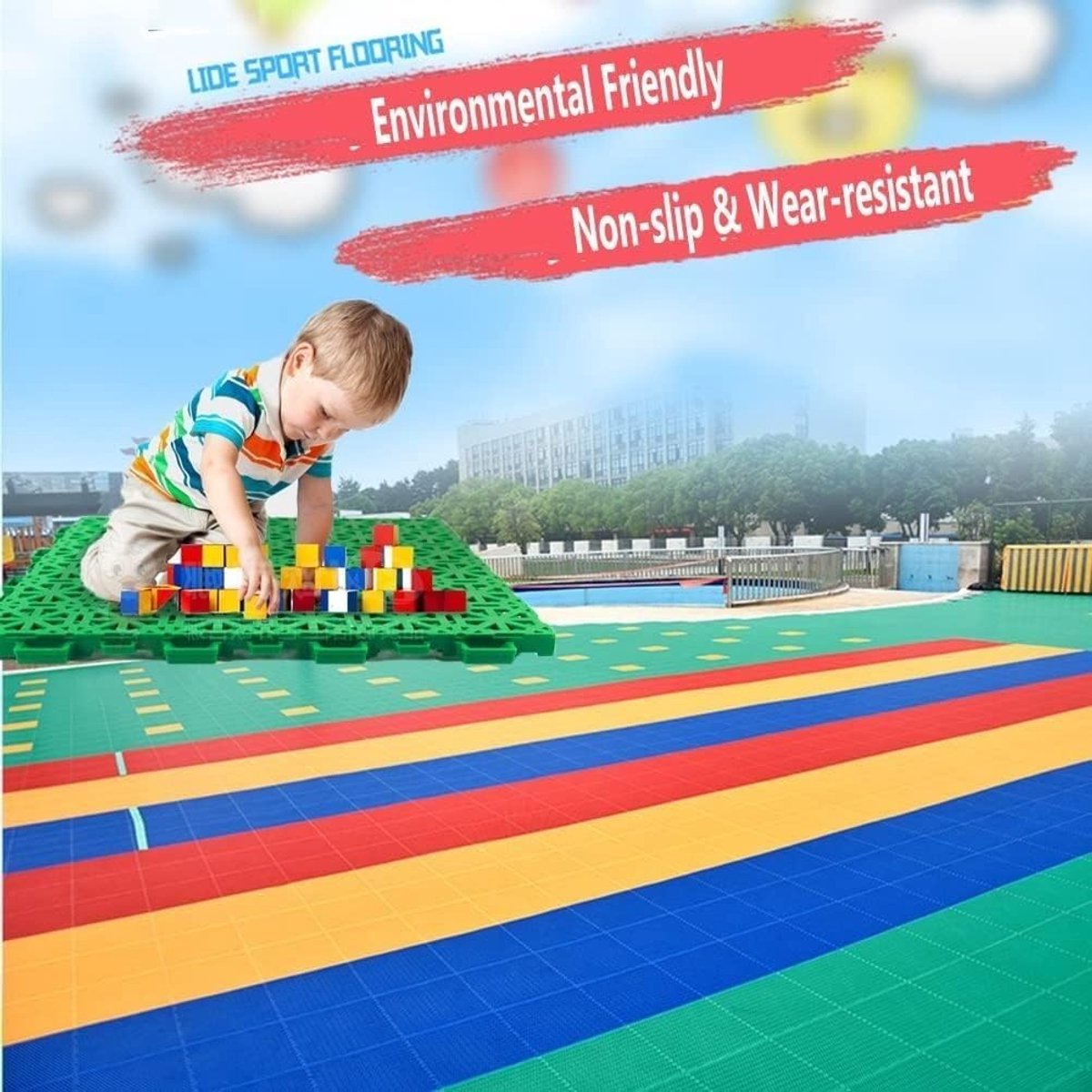 Modulaire Vloertegels - Sportvloeren Interlocking - Sportlocaties Creëren - Weerbestendig Antislip - 30.5 x 30.5 cm - Rosso