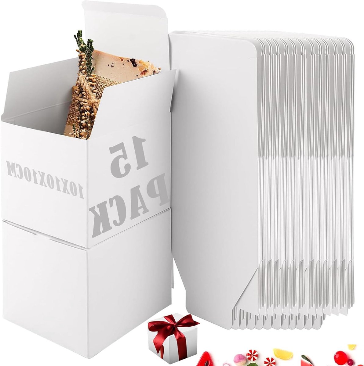 15-delige set kraftpapieren geschenkdozen voor Kerstmis, bruiloft en verjaardag