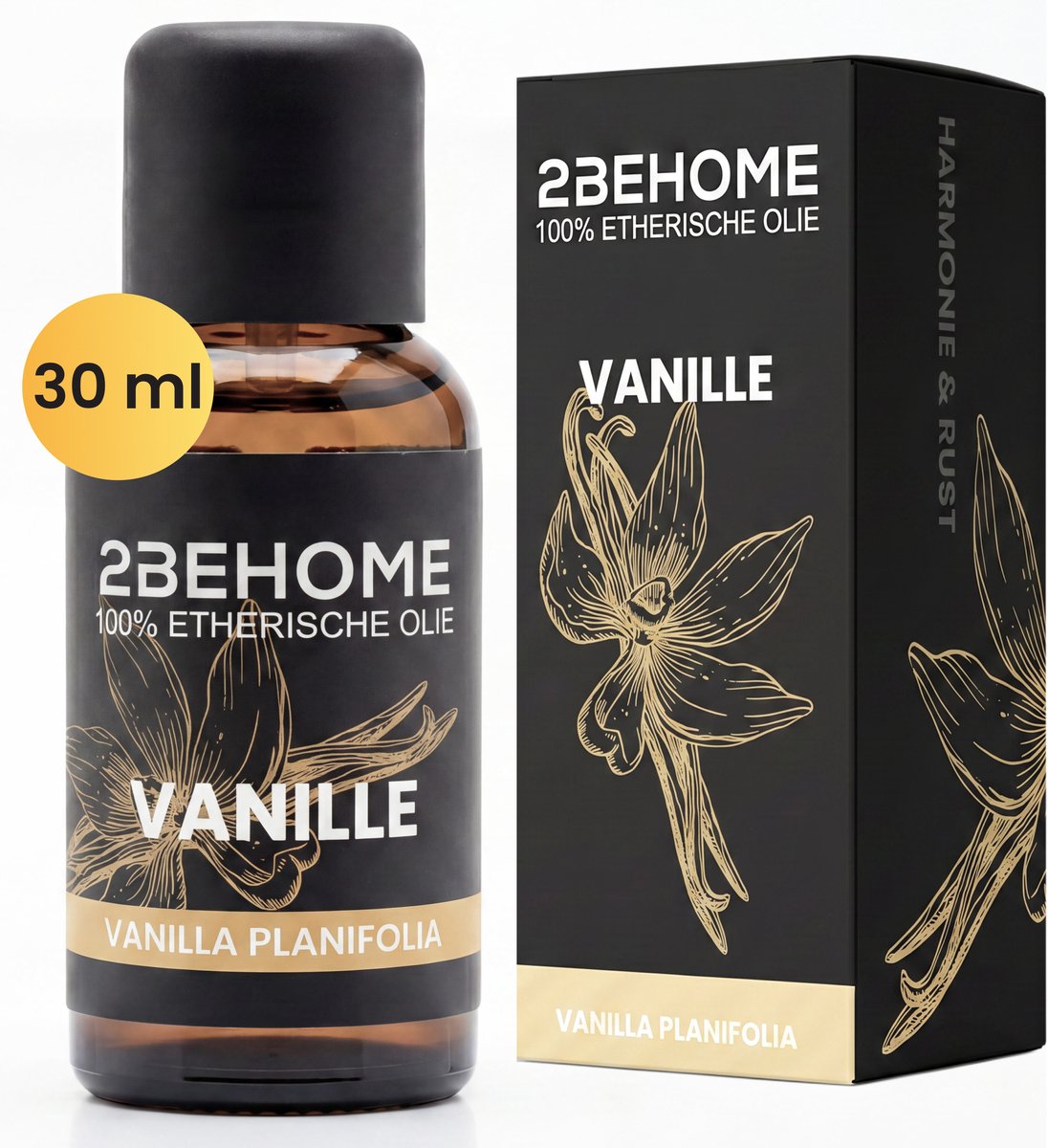 2BEHOME Etherische Olie Vanille - 30 ML - 1 Stuk - Essentiële olie voor Aromatherapie - Essential oil - Geurolie voor Aromadiffuser