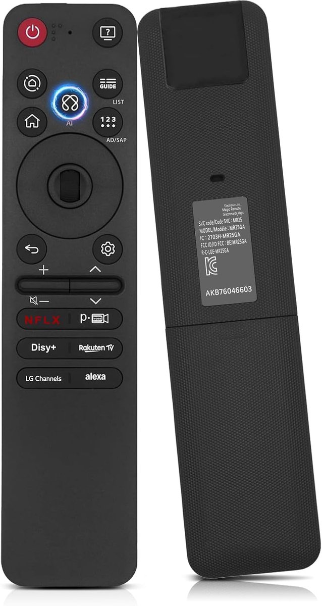 Vervangende afstandsbediening MR25GA - Geschikt voor LG Smart TV's - Met AI spraakbesturing - Eenvoudig te installeren - ShopVlot