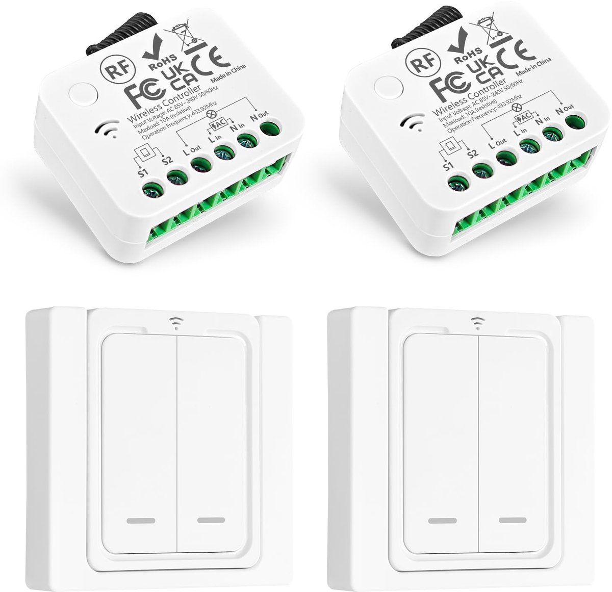 Draadloze lichtschakelaar - 100 m bereik - geschikt voor AC220V - eenvoudig te installeren - ShopVlot