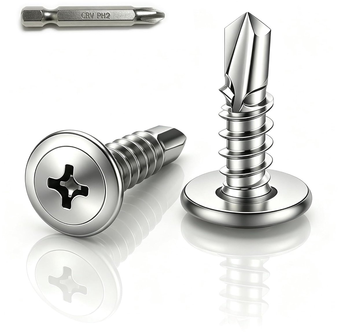 Zelftappende schroeven M4,2 x 16 mm - zwart met platte kop - roestvrij staal - ideaal voor stevige bevestigingen - ShopVlot