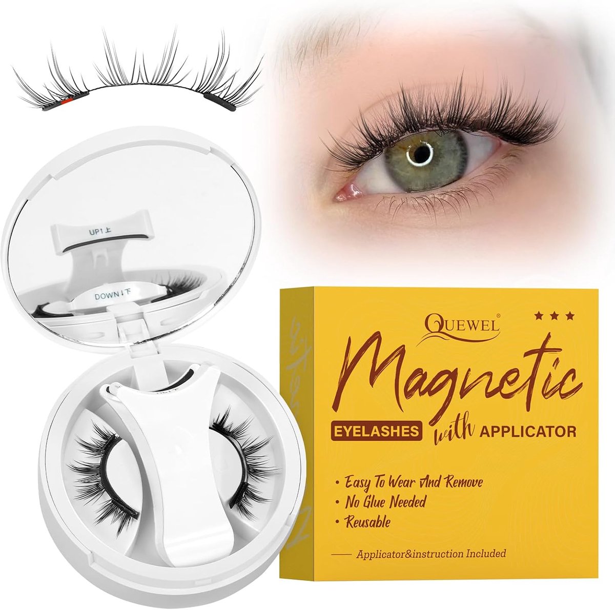 Magnetische Wimpers Natuurlijke Look - Verbeterde Magnetische Wimpers - Inclusief Applicator - ShopVlot