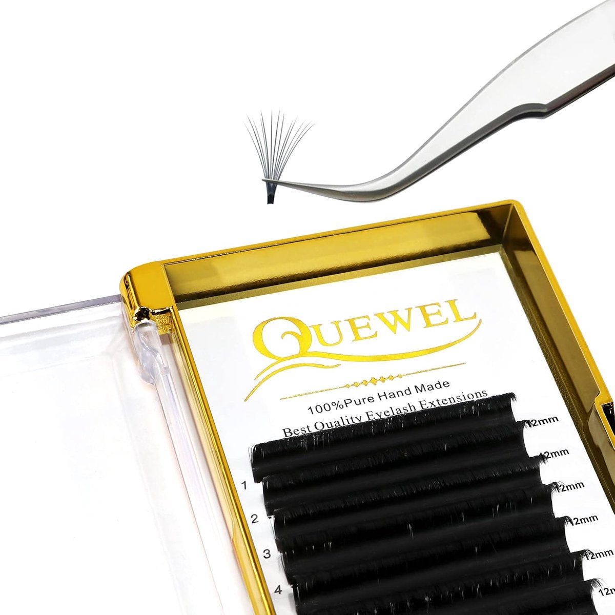 Wimpers volumedimensie 0.05 D Curl 12mm - zelffächerende wimpers - gemakkelijk te gebruiken voor volumetechniek - ShopVlot